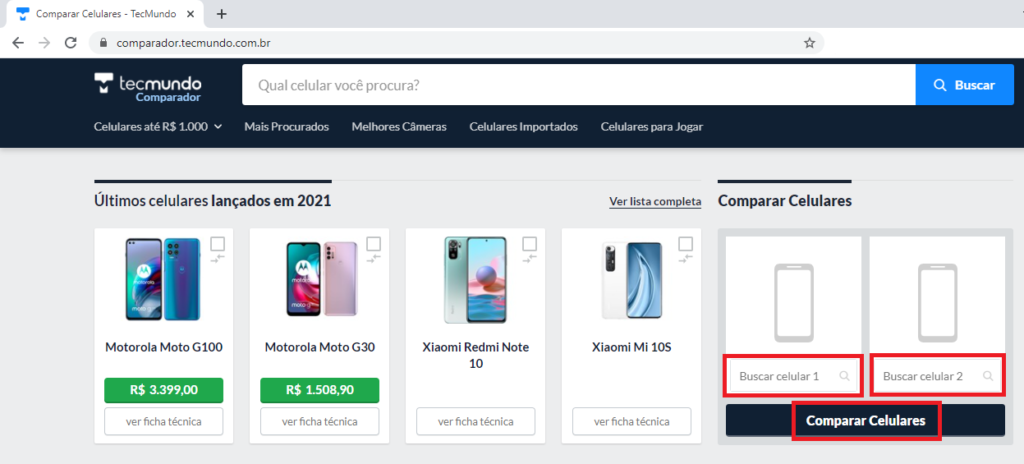 04 Melhores Sites Gratuitos para Comparação Técnica de Celular