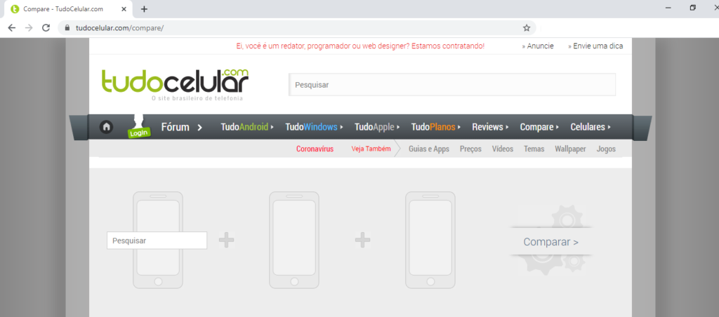 Comparador de celular  Veja os 4 sites que comparam celular