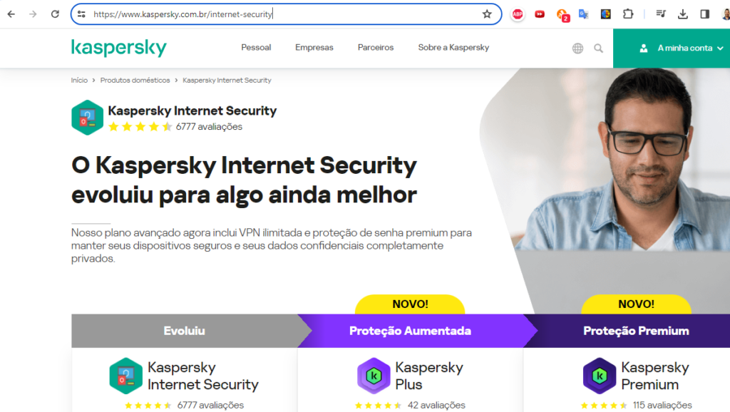 Site oficial do Kaspersky antivírus